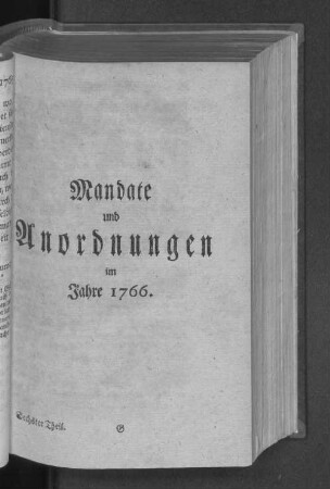 Mandate und Anordnungen im Jahre 1766.