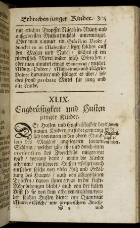 XLIX. Engbruestigkeit und Husten junger Kinder - LVII. Grosse Baeuche der Kinder