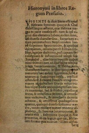 Libri Regum IIII, Paralipomenon II, Esdrae IIII, Tobiae I, Judith I, Esther I, Job I