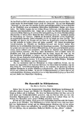 Die Gymnastik im Mädchenturnen