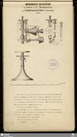 Wandbohr Maschine für Löcher bis 1 1/2" Durchmesser : 1/10 n. Gr.