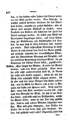 Stillen, allzu langes der Kinder