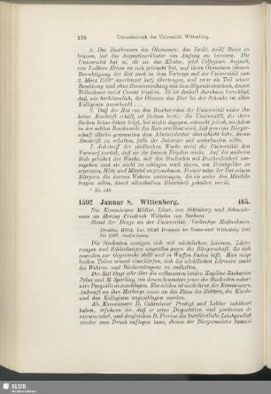 465. 1592, Januar 8. Wittenberg