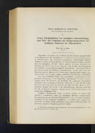 Vierte medicinische Abtheilung.