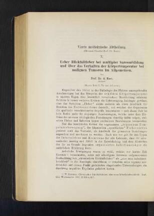 Vierte medicinische Abtheilung.