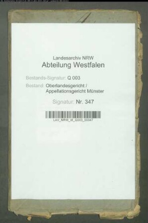 Die Depositen der vormaligen Untergerichte des Fürstentums Münster