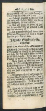 Tägliche Sterbens-Gedancken