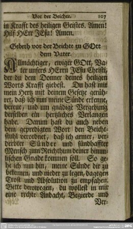 Gebeth vor der Beichte zu Gott dem Vater