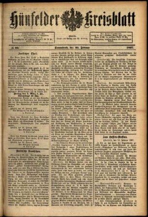 Ausgabe vom Samstag, den 20. Februar 1897.