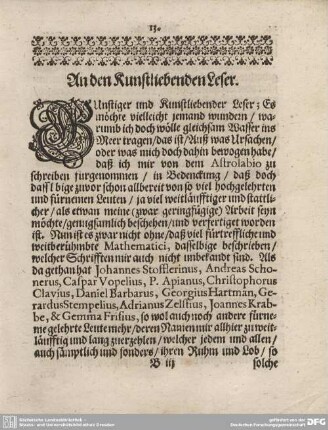 An den Kunstliebenden Leser.