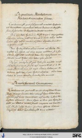 [S. 3] De qualitate mandatorum rectoris et eorundem forma