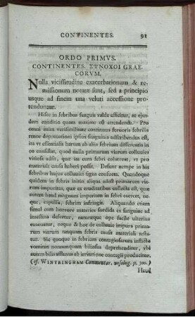 Ordo Primus. Continentes. Συνοχου Graecorum.