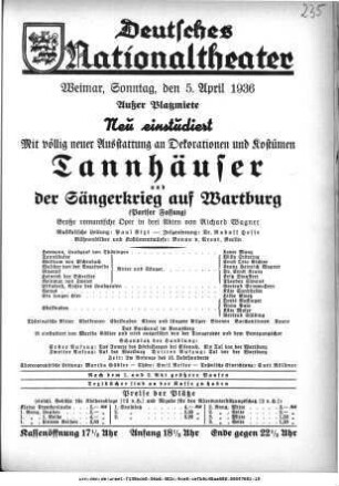 Tannhäuser und Der Sängerkrieg auf Wartburg