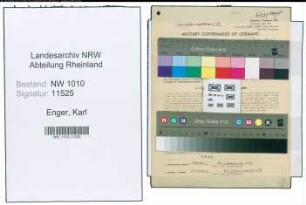 Entnazifizierung Karl Enger , geb. 16.03.1895 (Polizeibeamter)