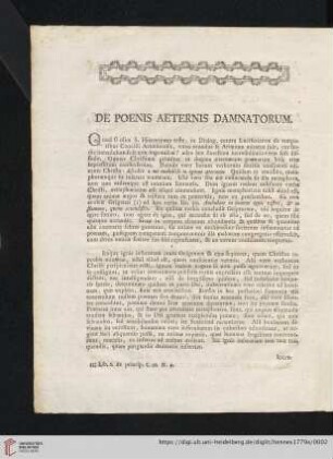 De Poenis Aeternis Damnatorum