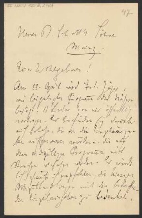 Brief an B. Schott's Söhne : 04.04.1892