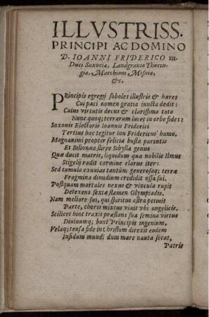 Illvstriss. Principi ac domino D. Ioanni Friderico III. Duci Saxoniæ ...