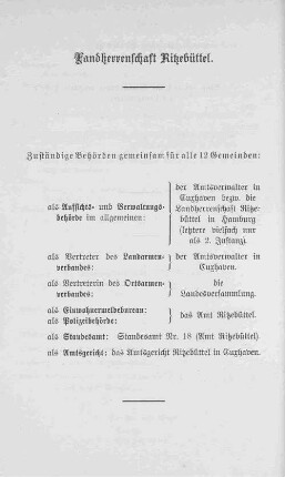 Landherrenschaft Ritzebüttel.
