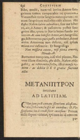 Metaniptron invitans Ad Laetitiam.