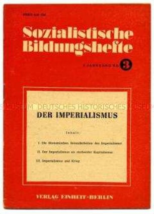 Schulungsheft der SED zum Thema Imperialismus
