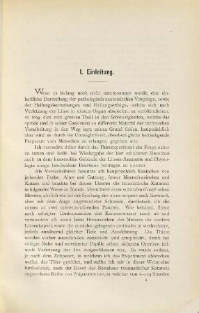 Experimentelle Studie über traumatische Katarakt : Habilitations-Schrift