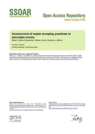Assessment of waste dumping practices in mountain creeks