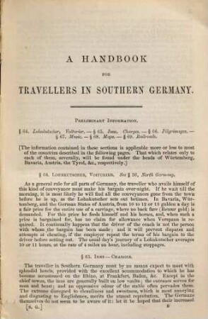A Handbook for Travellers in Southern Germany