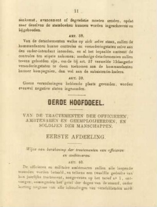 Eerste afdeeling. Wijze van berekening der tractementen van officieren en ambtenaren