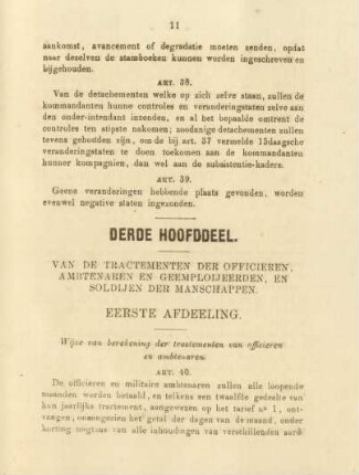 Eerste afdeeling. Wijze van berekening der tractementen van officieren en ambtenaren