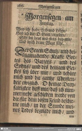 Morgensegen am Freytag