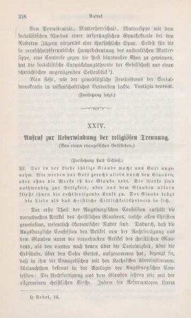 326-341 Aufruf zur Ueberwindung der religiösen Trennung : II.