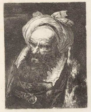 Alter mit dem Turban, nach links gewandt, aus der Folge "Raccolta di Teste"
