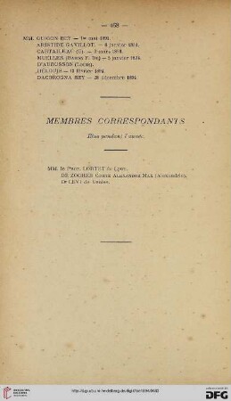 Membres correspondants