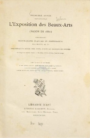 L' Exposition des Beaux-Arts. 1. 1880