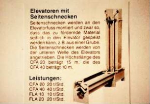 Elevatoren mit Seitenschnecken