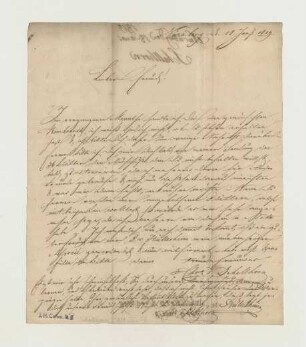 Brief von Christoph Veit Schellhorn an Joseph Heller