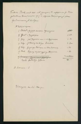 Belegungen Wintersemester 1911/1912
