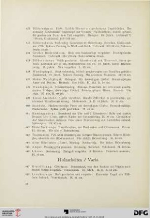 Holzarbeiten / Varia (Nr. 447-470)