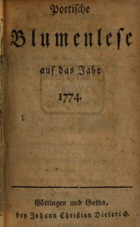 Musenalmanach. 1774