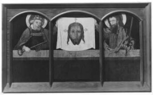 Heiliger Petrus und Heiliger Paulus das Schweißtuch der Veronika haltend (Altartriptychon)