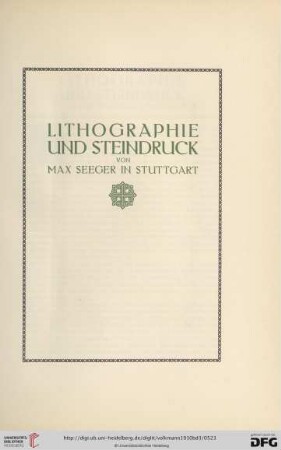 Lithographie und Steindruck