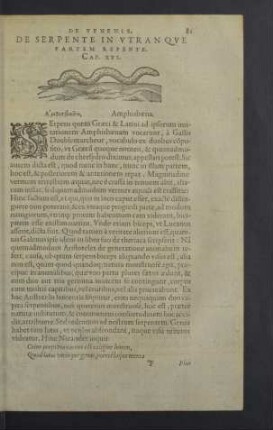 De serpente in utran que partem repente. Cap. XVI.