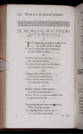 To Mr. Watts, on this Poems sacred to Devotion