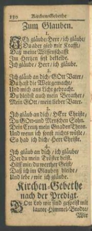 Kirchen-Gebethe nach der Predigt
