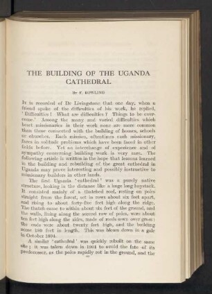 The building of the Uganda cathedral