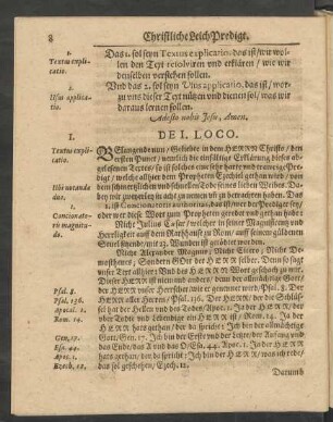 De I. Loco. [Textus explicatio.]