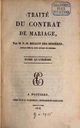 Traité du contrat de mariage, 4