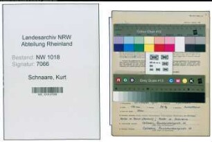 Entnazifizierung Kurt Schnaare , geb. 20.10.1911 (Zollassistent)