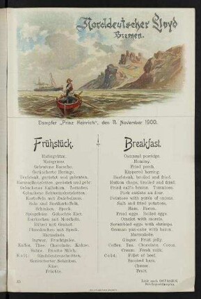 Frühstück auf der "Prinz Heinrich"