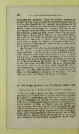 46. Die Kämpfe in Mittel- und Unter-Italien, 1860 - 1862